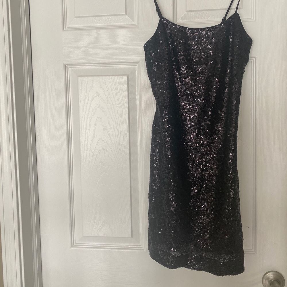 Black sequin holiday dress